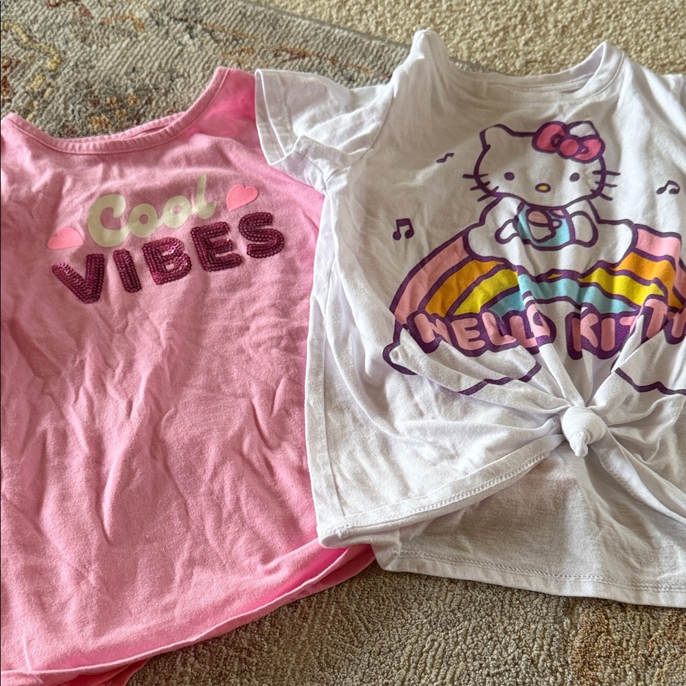 Pink and White Graphic T-Shirts - Picture 3 of 6